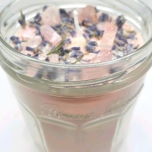 Purification Rose Quartz Lavender Candle